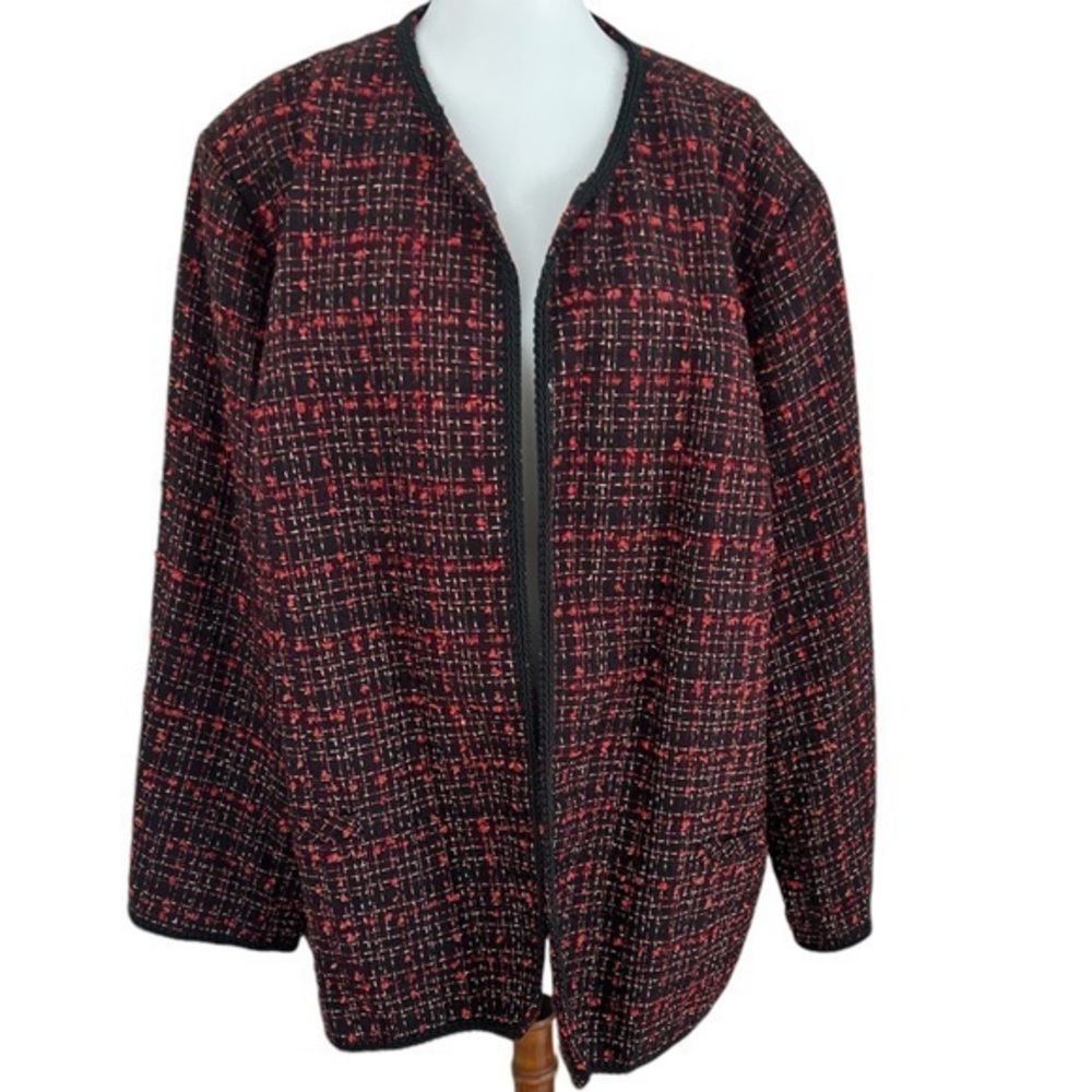 Maggie Barnes tweed open front jacket